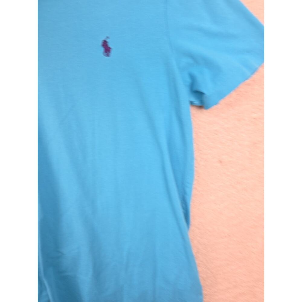 Polo Ralph Lauren Turquoise Blue Crew Neck Short Sleeve Cotton T-Shirt Size M - Picture 3 of 9